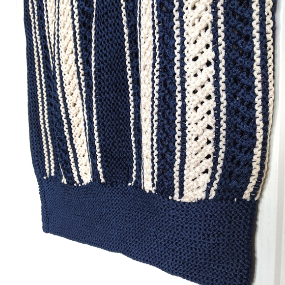 2/$45 Handmade Vintage Crochet Sweater Vest in navy and white - Picture 4 of 5